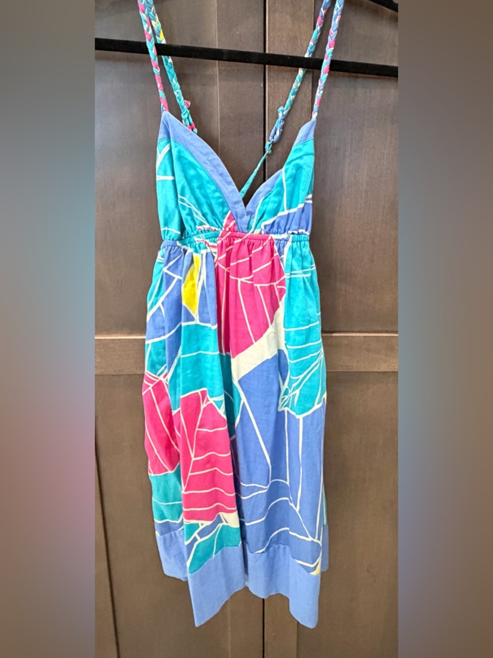O'Neill Teal Blue Turquoise Pink Floral Mini Dress